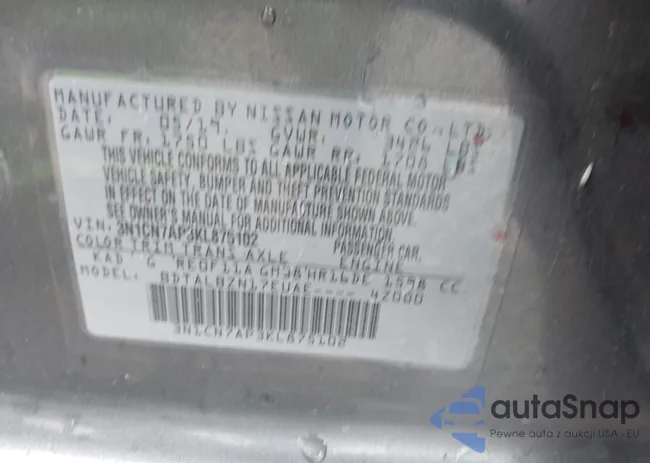 3N1CN7AP3KL875102: 42425184