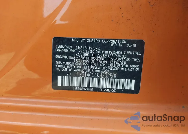 JF2GTACC4KH202508: 42425341