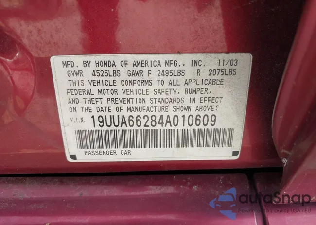 19UUA66284A010609: 42425390