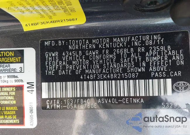 4T4BF3EK4BR215087: 42425393