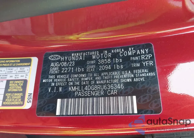 KMHLL4DG8RU636346: 42424503