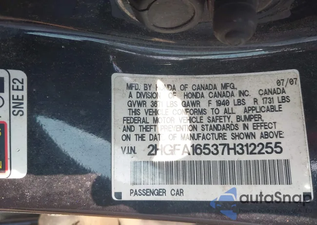 2HGFA16537H312255: 42424574