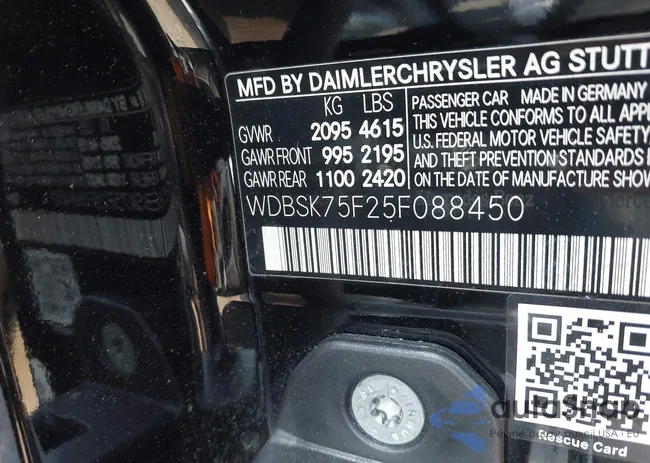 WDBSK75F25F088450: 42424662