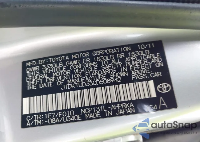 JTDKTUD33CD508942: 42424776