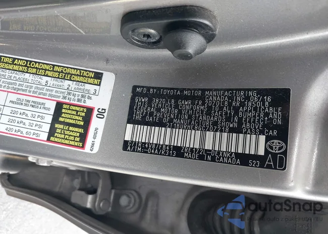 2T1BURHE8GC707218: 42424787