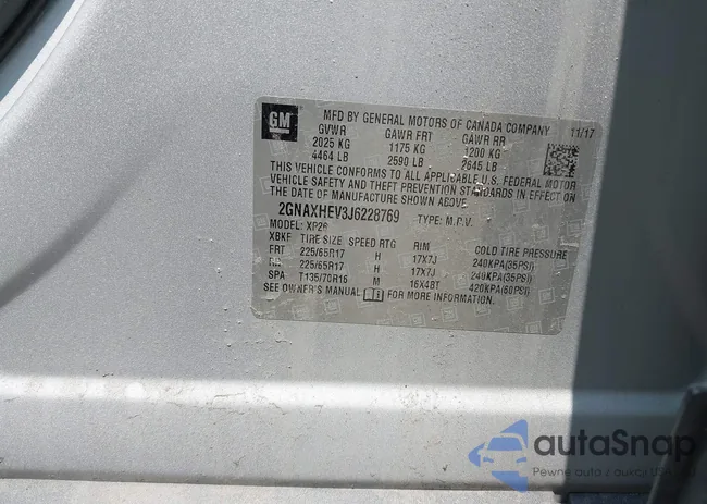 2GNAXHEV3J6228769: 42425874