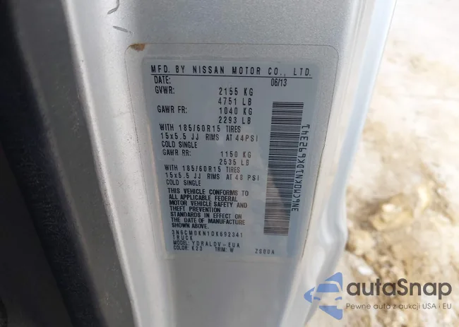 3N6CM0KN1DK692341: 42425875