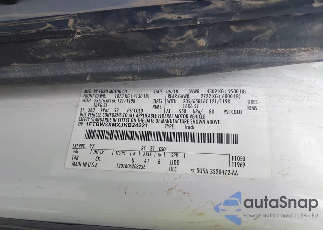 1FTBW3XMXJKB24221: 42425978