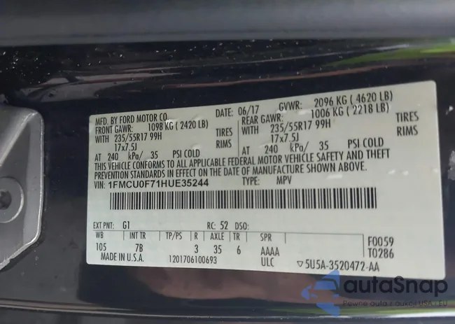 1FMCU0F71HUE35244: 42426198