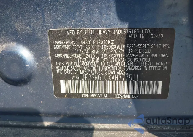 JF2SH6DCXAH777511: 42426355