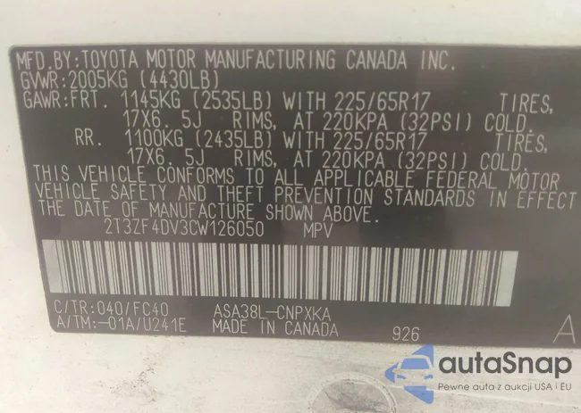 2T3ZF4DV3CW126050: 42425439