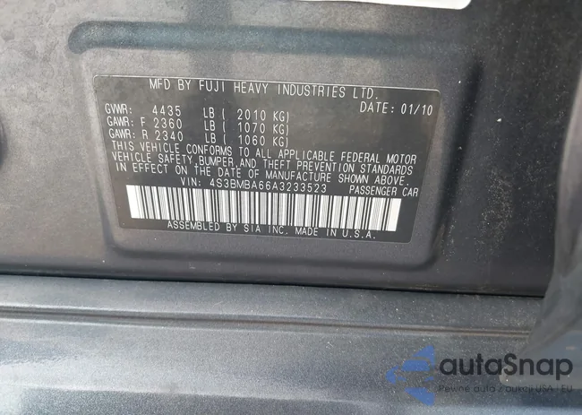 4S3BMBA66A3233523: 42425536