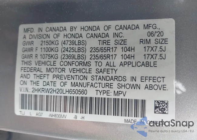 2HKRW2H20LH650560: 42425539