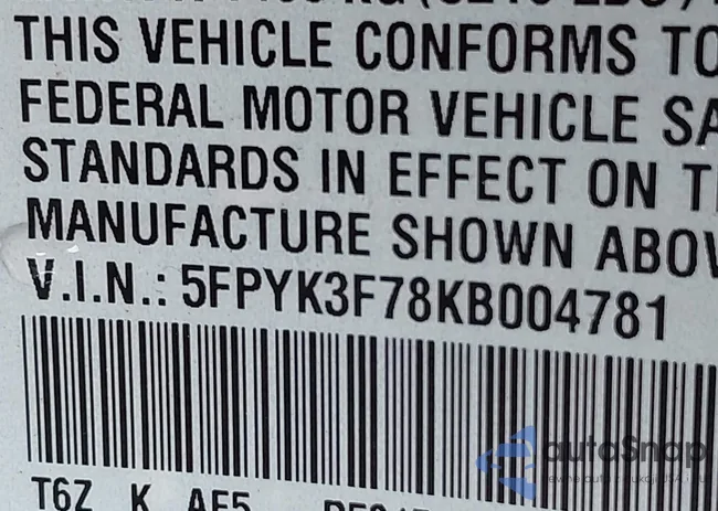 5FPYK3F78KB004781: 42425646