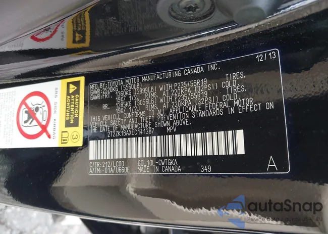 2T2ZK1BAXEC141387: 42425766