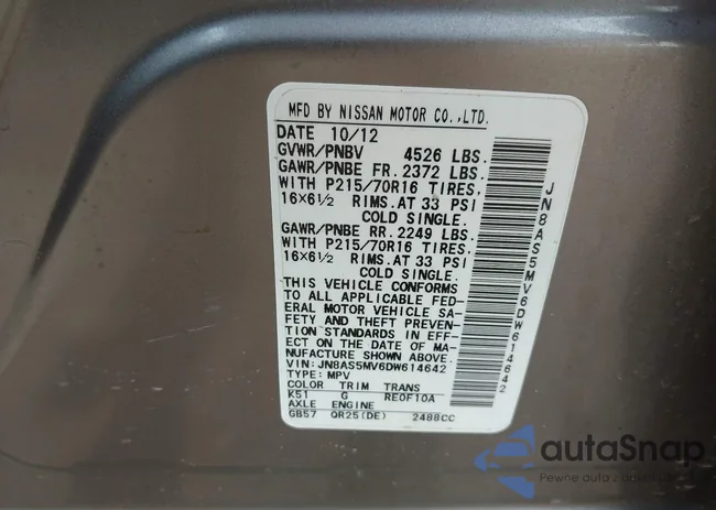 JN8AS5MV6DW614642: 42425826