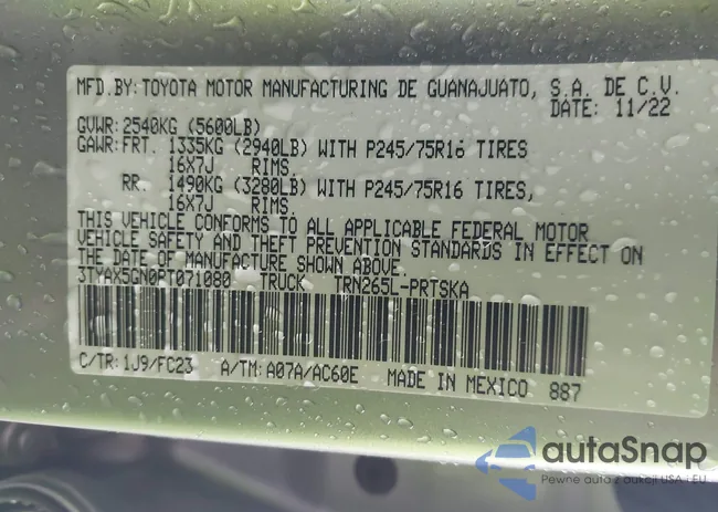 3TYAX5GN0PT071080: 42426897