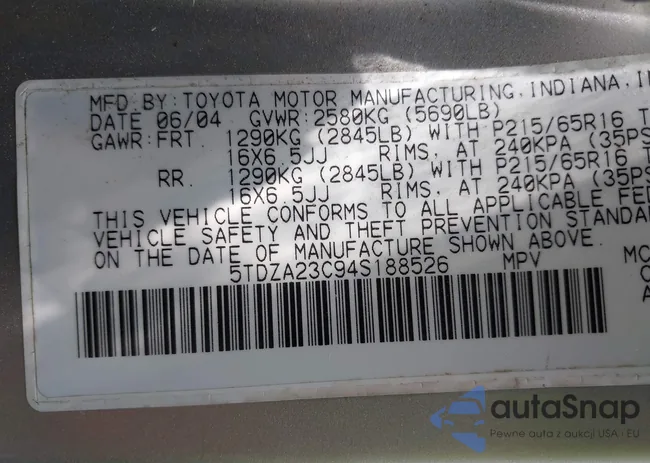 5TDZA23C94S188526: 42426923