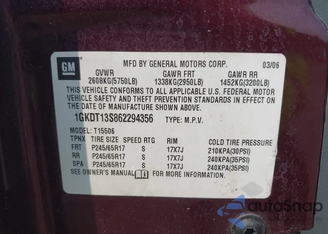 1GKDT13S862294356: 42426951