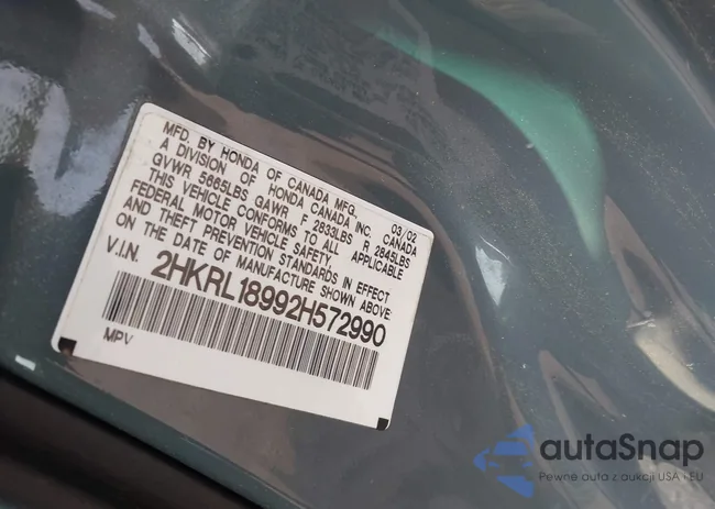 2HKRL18992H572990: 42427218