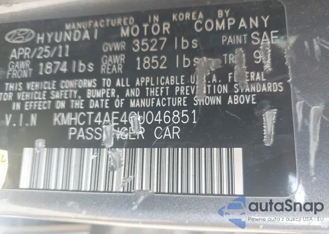 KMHCT4AE4CU046851: 42426650