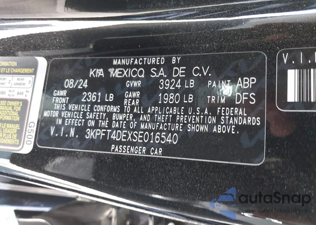 3KPFT4DEXSE016540: 42426725