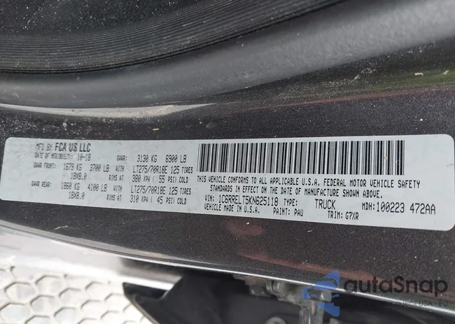 1C6RRELT5KN625118: 42426818