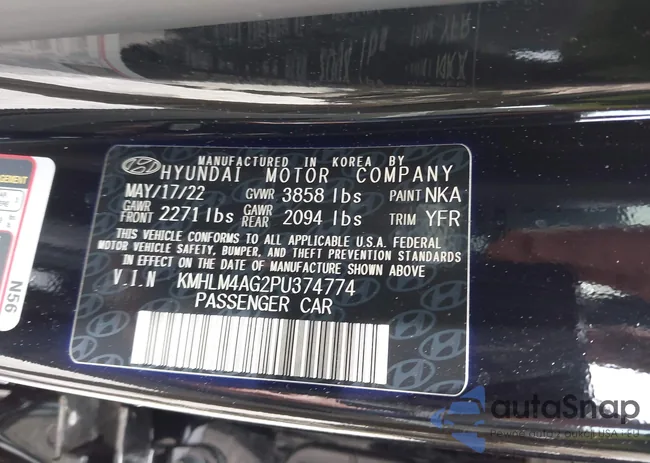 KMHLM4AG2PU374774: 42427926