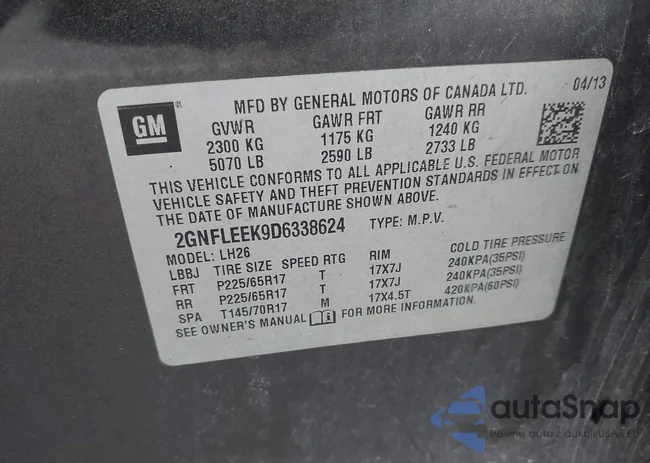 2GNFLEEK9D6338624: 42427947