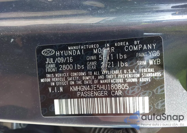 KMHGN4JE5HU180805: 42427956