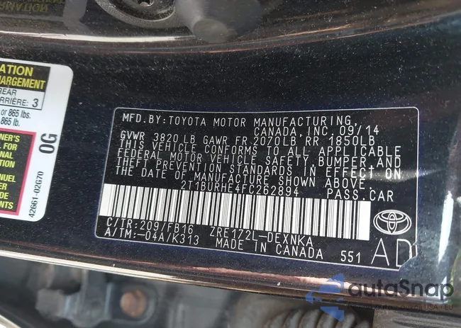 2T1BURHE4FC262894: 42428038