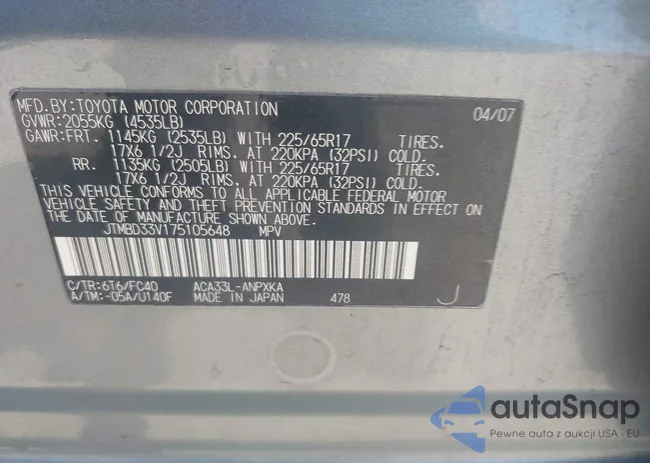 JTMBD33V175105648: 42428129