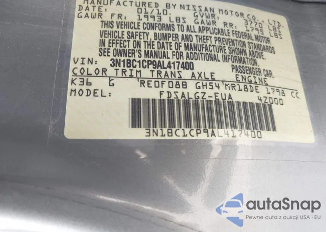 3N1BC1CP9AL417400: 42428133