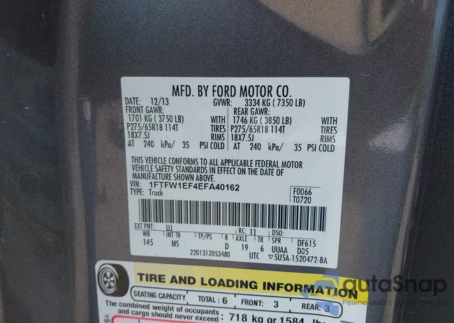 1FTFW1EF4EFA40162: 42428159