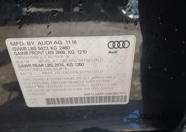 WA1L2AFP1HA082791: 42428167