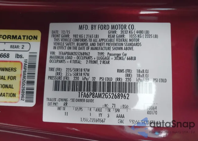 1FA6P8AM2G5268962: 42427436