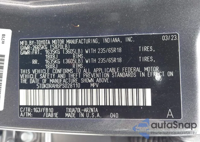 5TDKDRAH6PS028110: 42427535