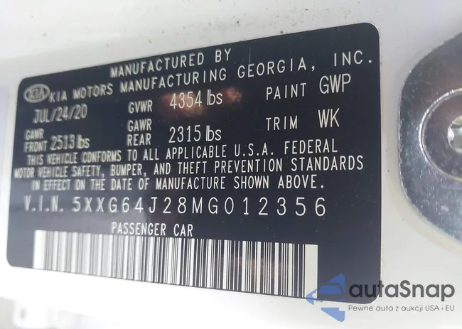 5XXG64J28MG012356: 42427547