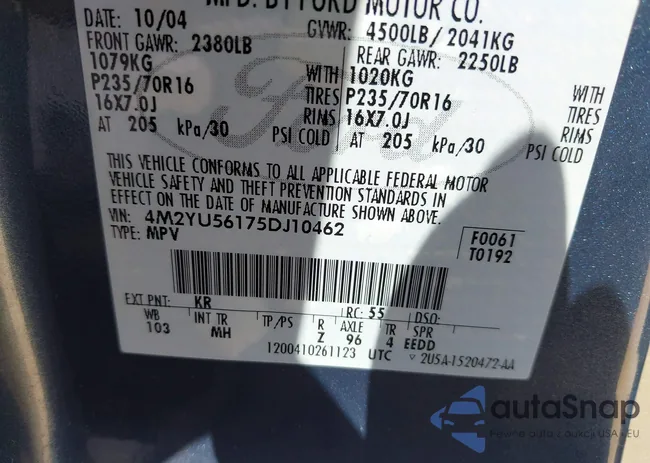 4M2YU56175DJ10462: 42427630