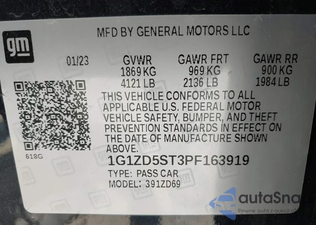 1G1ZD5ST3PF163919: 42427684