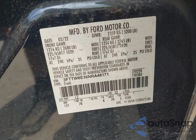 3FTTW8E36NRA48171: 42427814