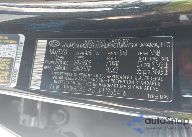 5NMJACAE0PH255416: 42428896