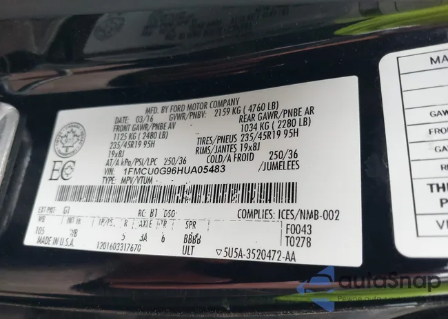 1FMCU0G96HUA05483: 42428983