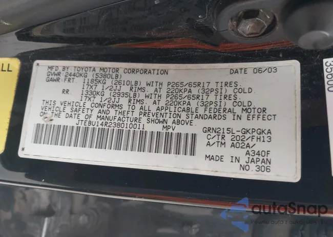 JTEBU14R238010011: 42429083