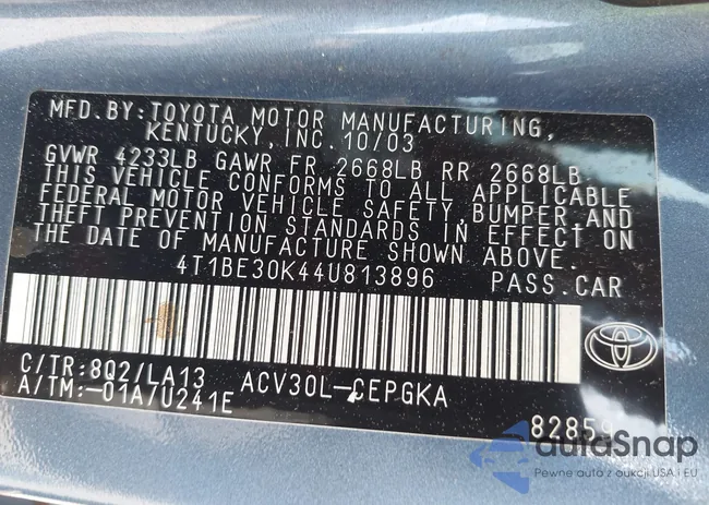 4T1BE30K44U813896: 42429135