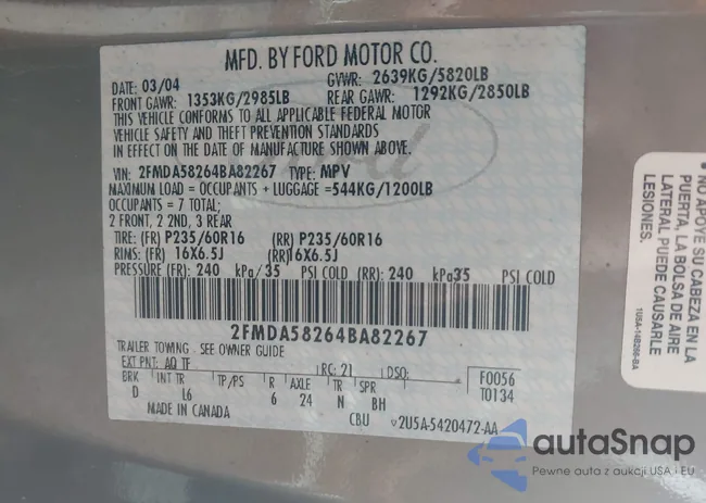 2FMDA58264BA82267: 42429259