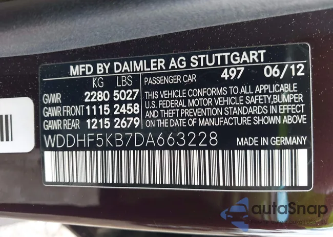 WDDHF5KB7DA663228: 42429426