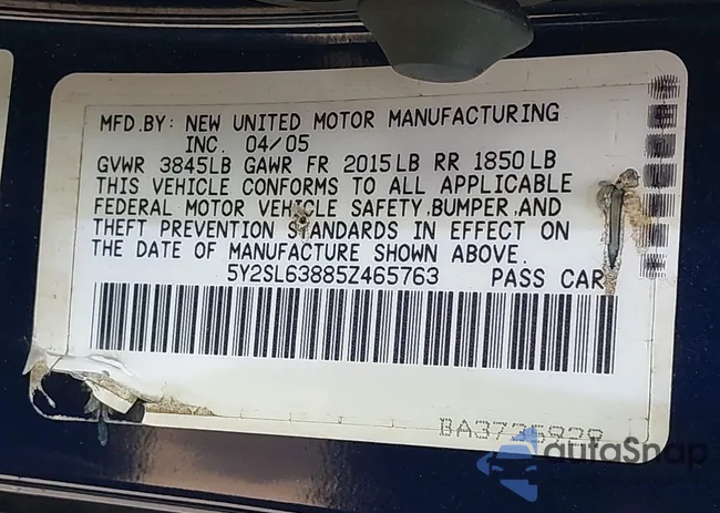 5Y2SL63885Z465763: 42428484