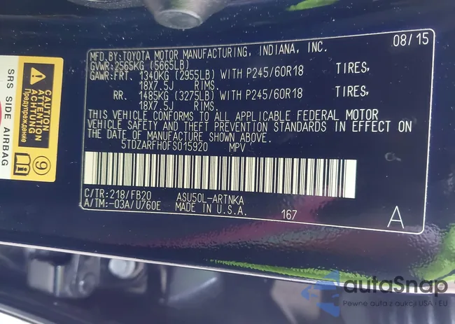 5TDZARFH0FS015920: 42428491