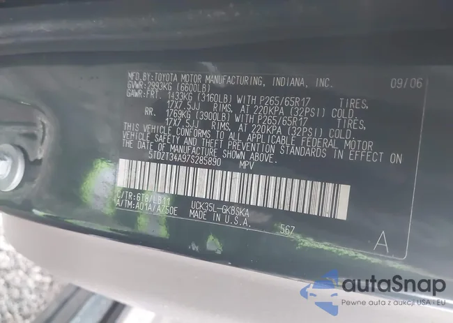 5TDZT34A97S285890: 42428509